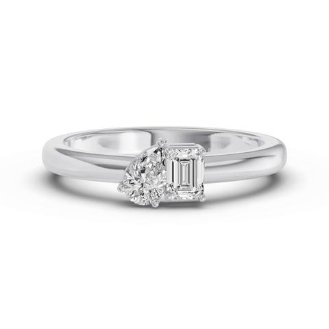 360 degree view of Toi Et Moi Pear & Emerald-Cut Lab Diamond Ring (.50 ct. tw.)