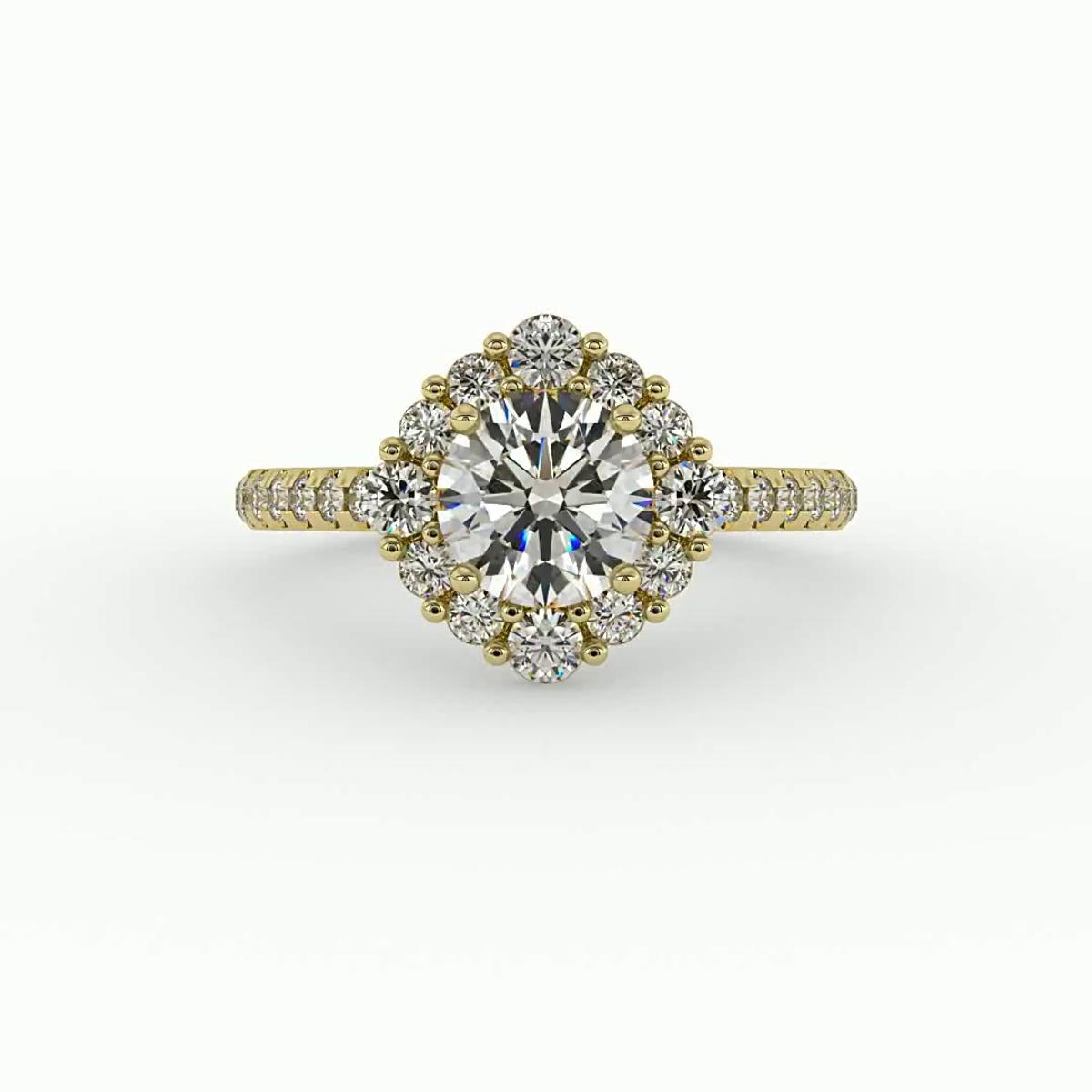 360 degree view of Hayden Halo Engagement Ring