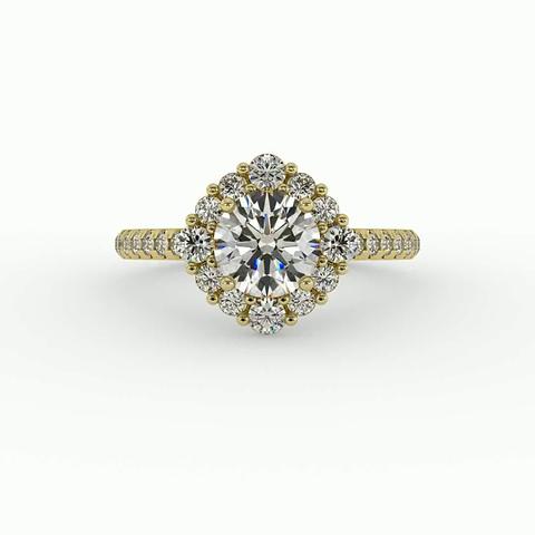 360 degree view of Hayden Halo Engagement Ring
