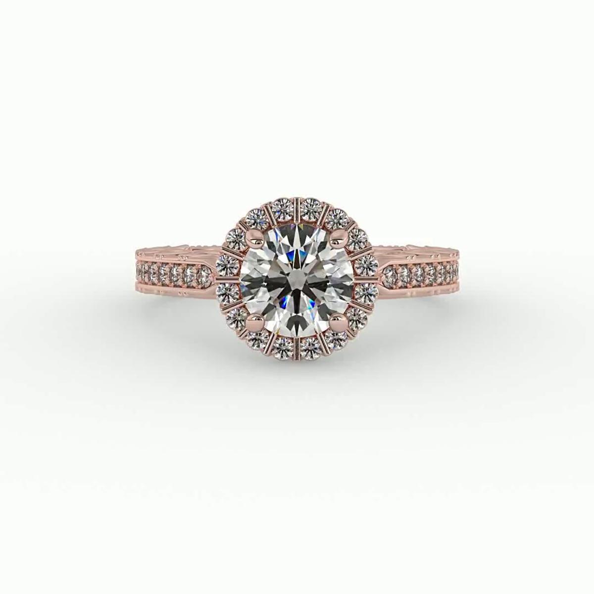 360 degree view of Sutton Halo Engagement Ring