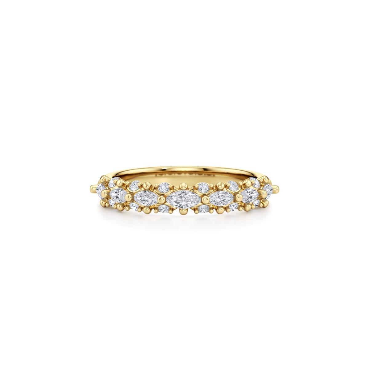 360 degree view of Alira Marquise Lab Diamond Band