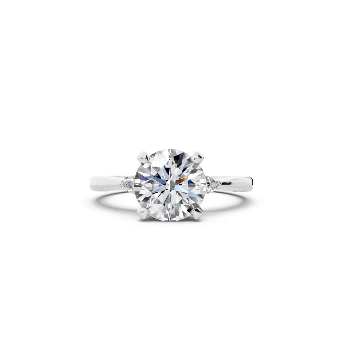360 degree view of Madison Three-Stone Pear Engagement Ring (.10 ct. tw.)