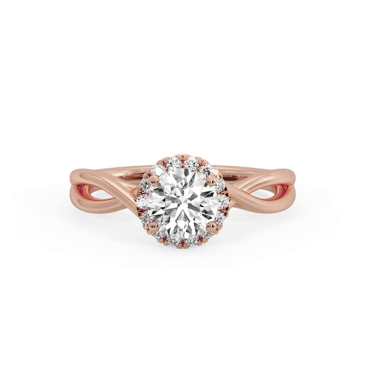 360 degree view of Adaline Halo Engagement Ring