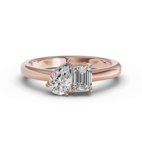 360 degree view of Toi Et Moi Pear & Emerald-Cut Lab Diamond Ring (1.00 ct. tw.)