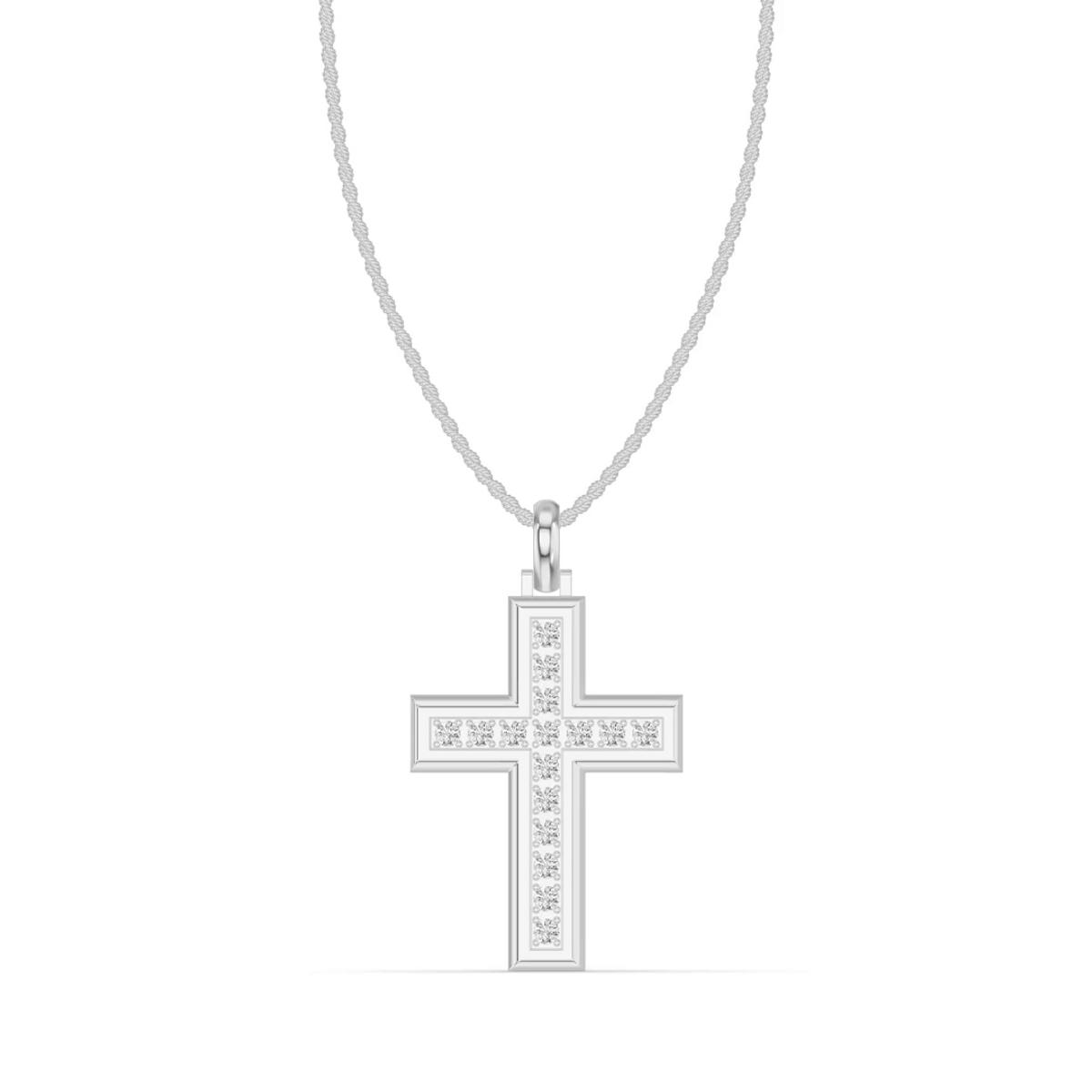 360 degree view of Structured Lab Diamond Cross Pendant (1.00 ct. tw.)