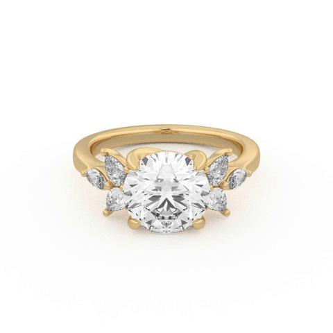 360 degree view of Dara Pear and Marquise Cluster Engagement Ring