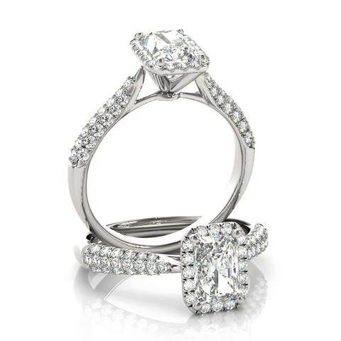 360 degree view of Constance Halo Engagement Ring
