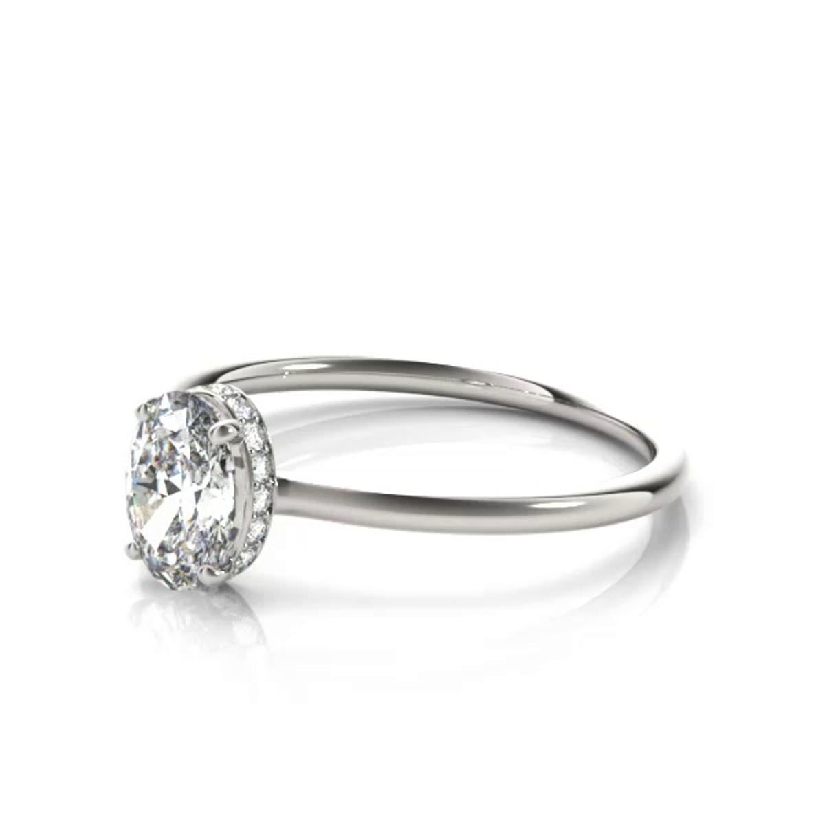 360 degree view of Harlow Hidden Halo Engagement Ring