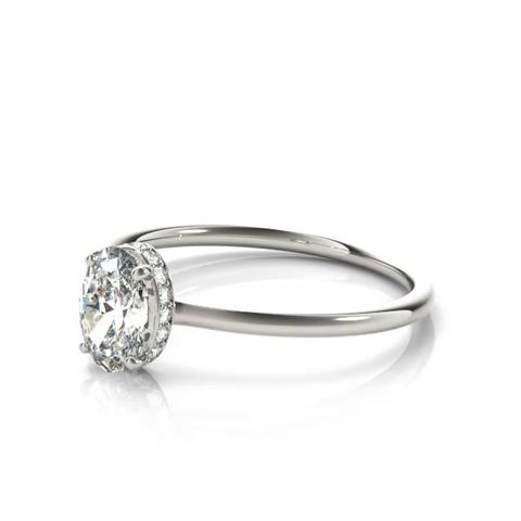 360 degree view of Harlow Hidden Halo Engagement Ring
