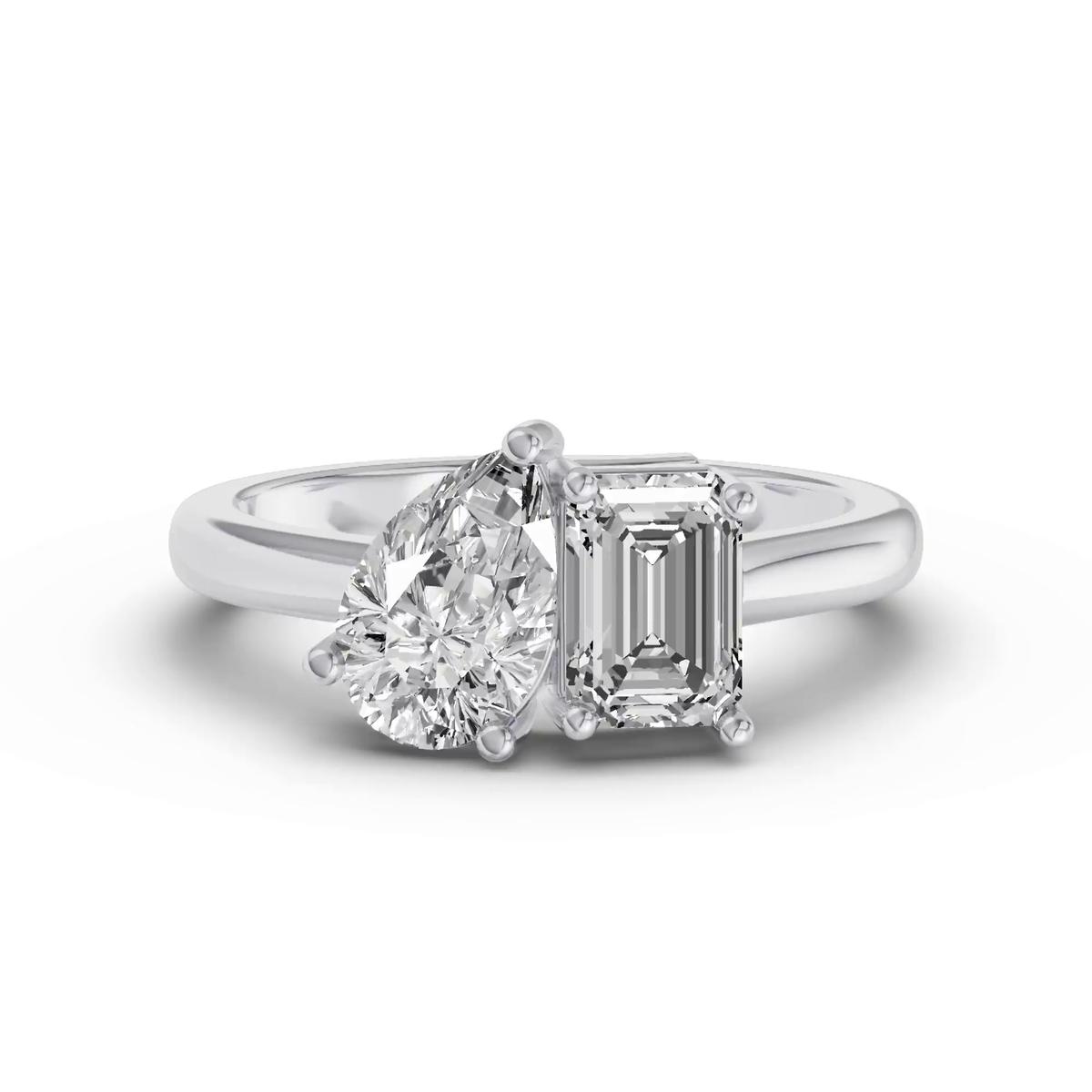 360 degree view of Toi Et Moi Pear & Emerald-Cut Lab Diamond Ring (2.00 ct. tw.)