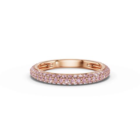 360 degree view of Selora Fancy Pink Lab Diamond Rolled Pavé Band