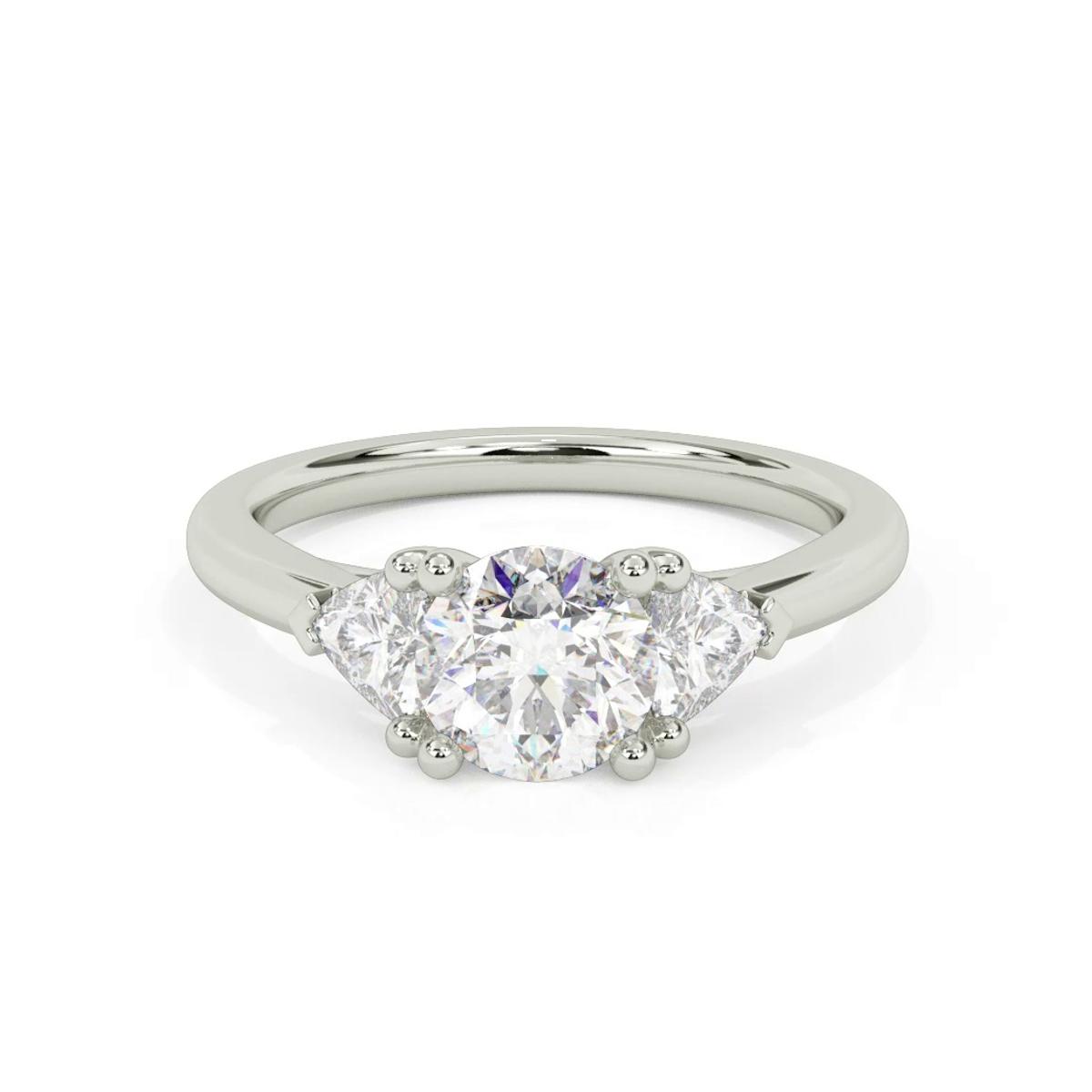 360 degree view of Maura Trillion Lab Three Stone Engagement Ring (0.50 ctw)