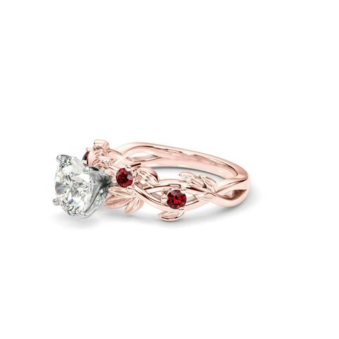 360 degree view of Flamenco Lab Ruby Twisted Vine & Leaf Engagement Ring