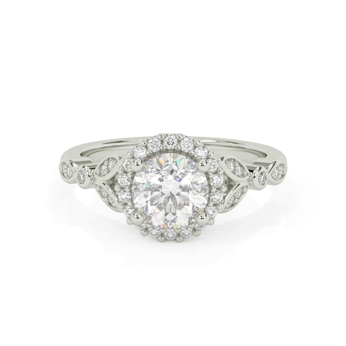 360 degree view of Dolly Halo Engagement Ring