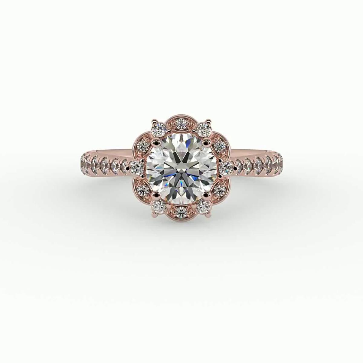 360 degree view of Oaklynn Halo Engagement Ring