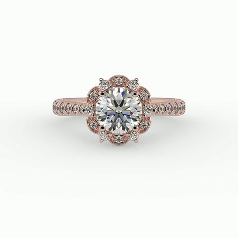 360 degree view of Oaklynn Halo Engagement Ring