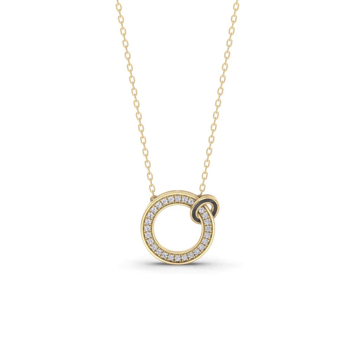 360 degree view of Midnight Noir Pavé Loop Necklace By Christian Siriano