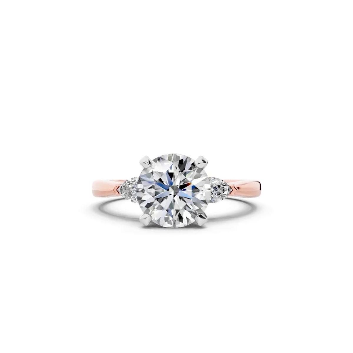 360 degree view of Madison Three-Stone Two-Tone Pear Engagement Ring (.25 ct. tw.)