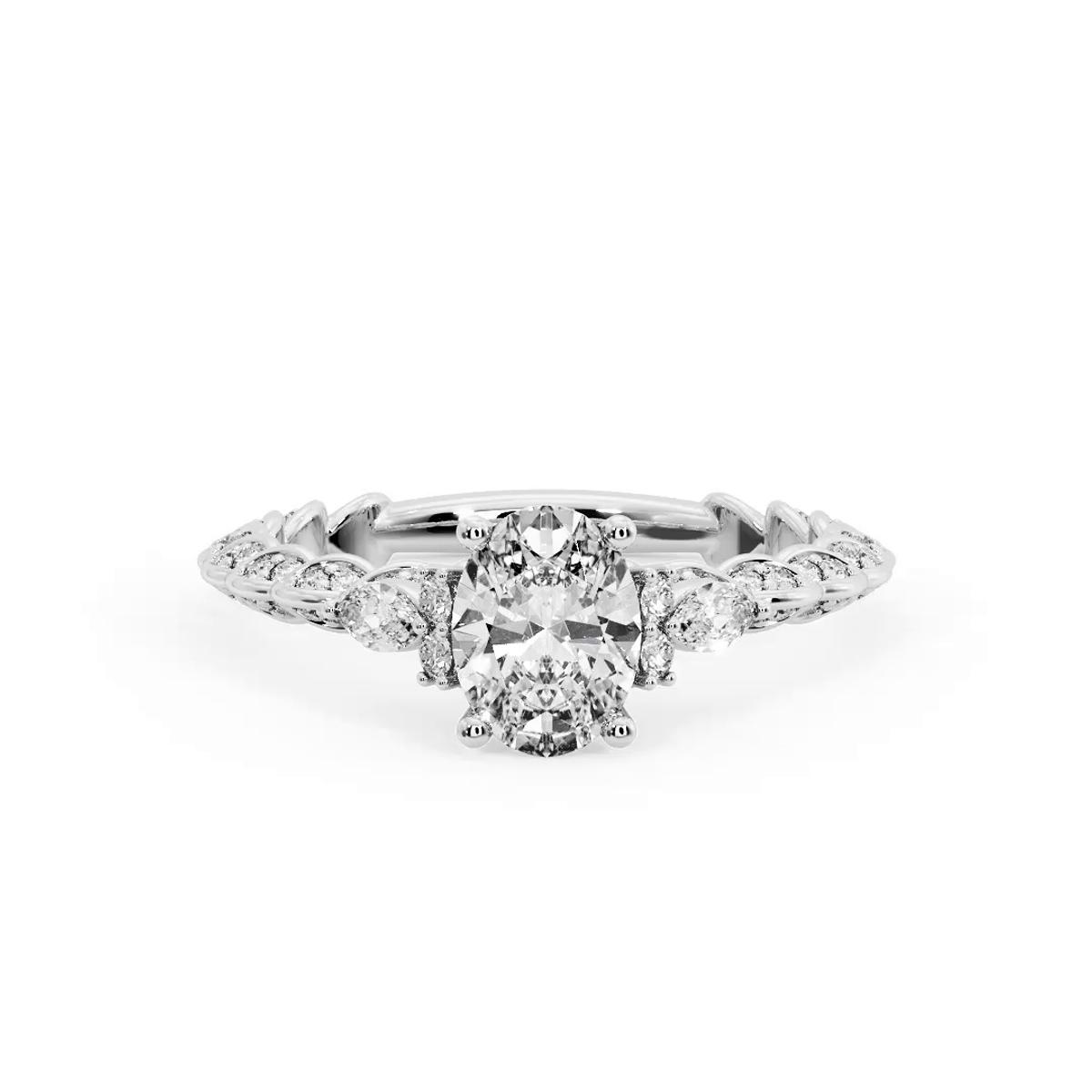 360 degree view of Cataleya Three-Stone Engagement Ring