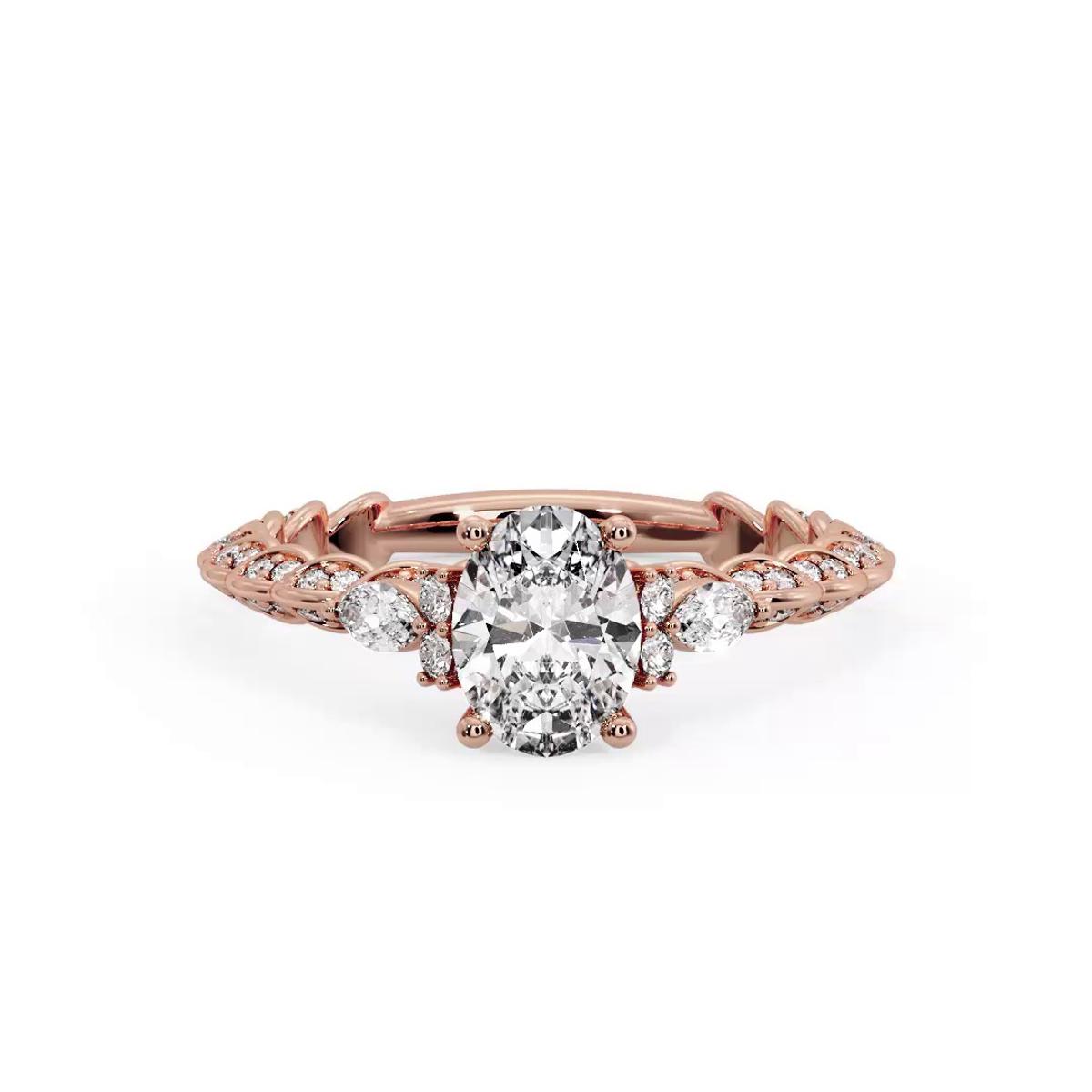360 degree view of Cataleya Three-Stone Engagement Ring