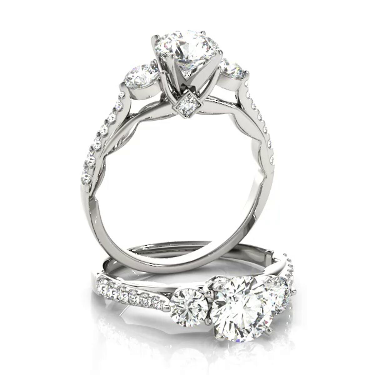 360 degree view of Jayla Three Stone Engagement Ring