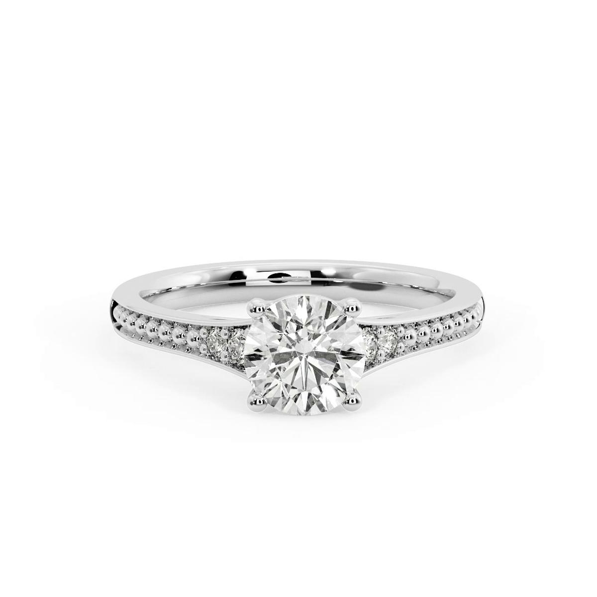 360 degree view of Meredith Beaded Engagement Ring