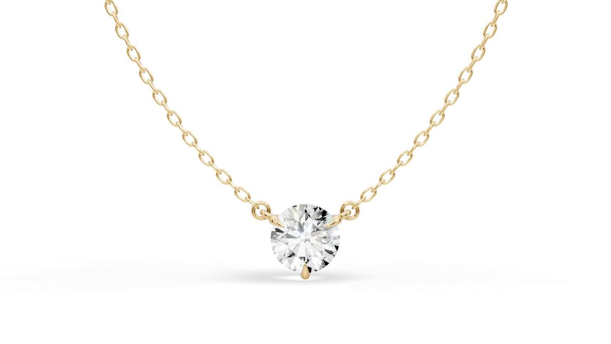 360 degree view of 3-Prong Lab Diamond Solitaire Necklace (1 ct.)