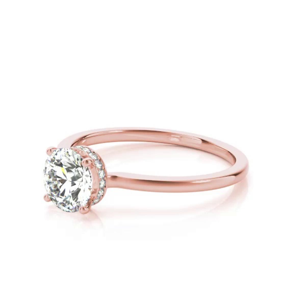 360 degree view of Amelia Hidden Halo Engagement Ring