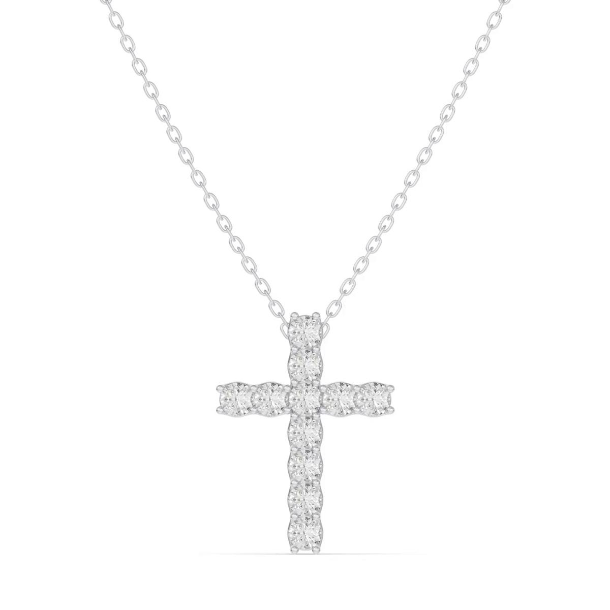 360 degree view of Unity Prong Lab Diamond Cross Pendant (.50 ct. tw.)