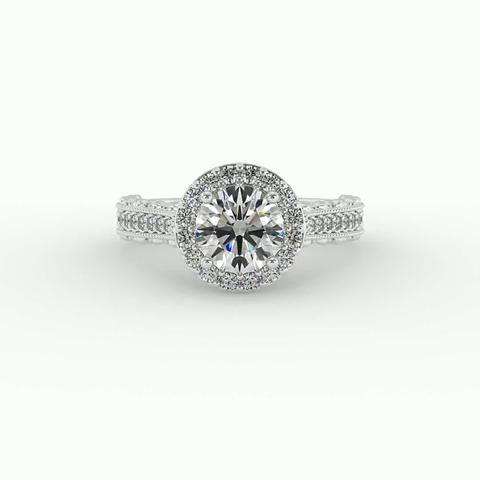 360 degree view of Madilyn Halo Engagement Ring