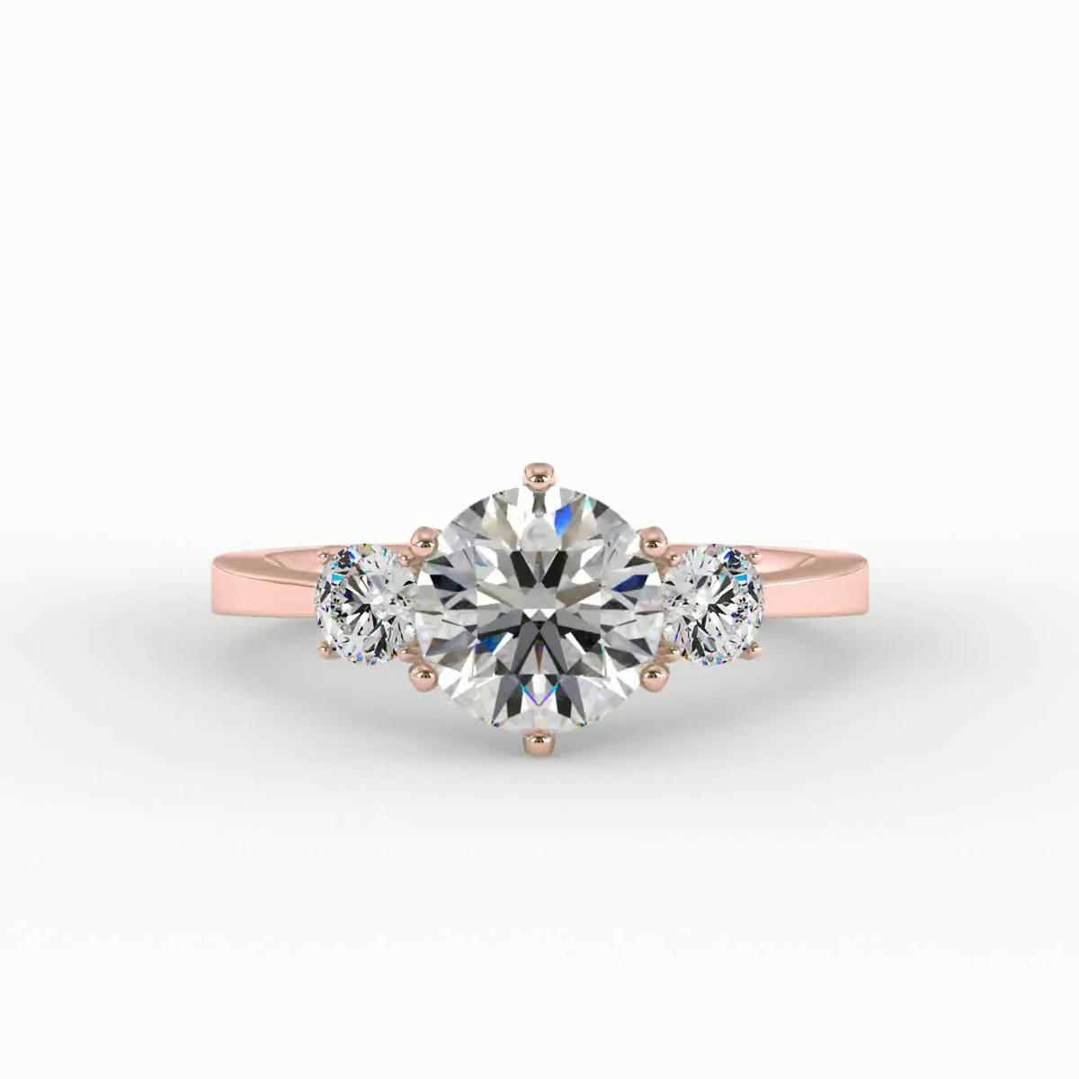 360 degree view of Kamryn Three Stone Ring Engagement Ring