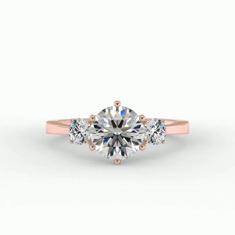 360 degree view of Kamryn Three Stone Ring Engagement Ring