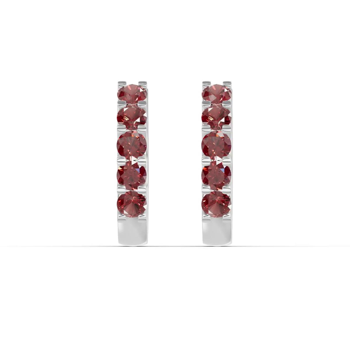 360 degree view of Garnet Huggie Earrings