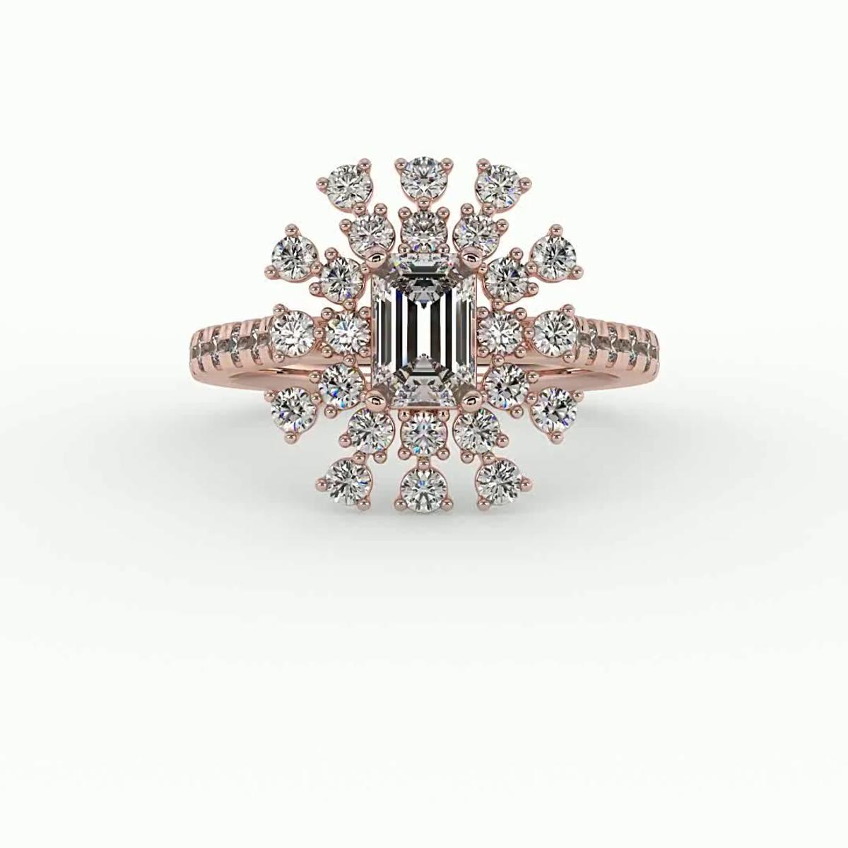 360 degree view of Janet Snowflake Halo Engagement Ring