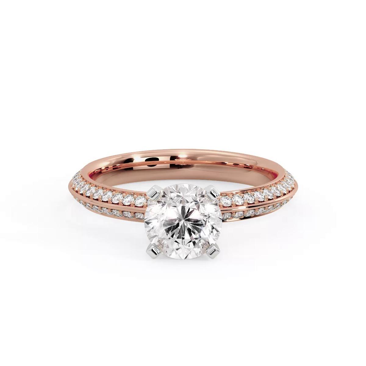 360 degree view of Raya Knife Edge Pave Engagement Ring