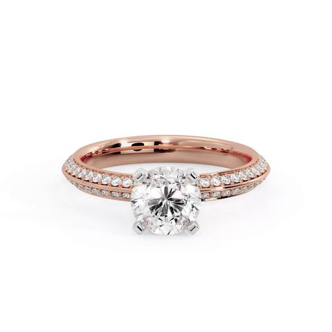 360 degree view of Raya Knife Edge Pave Engagement Ring