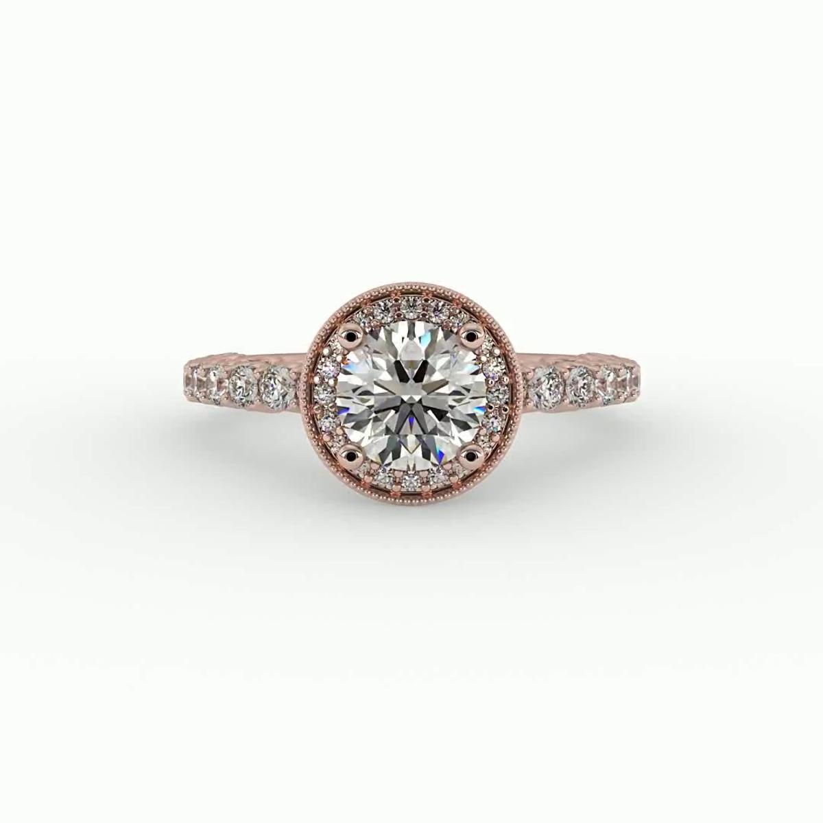 360 degree view of Makayla Halo Engagement Ring