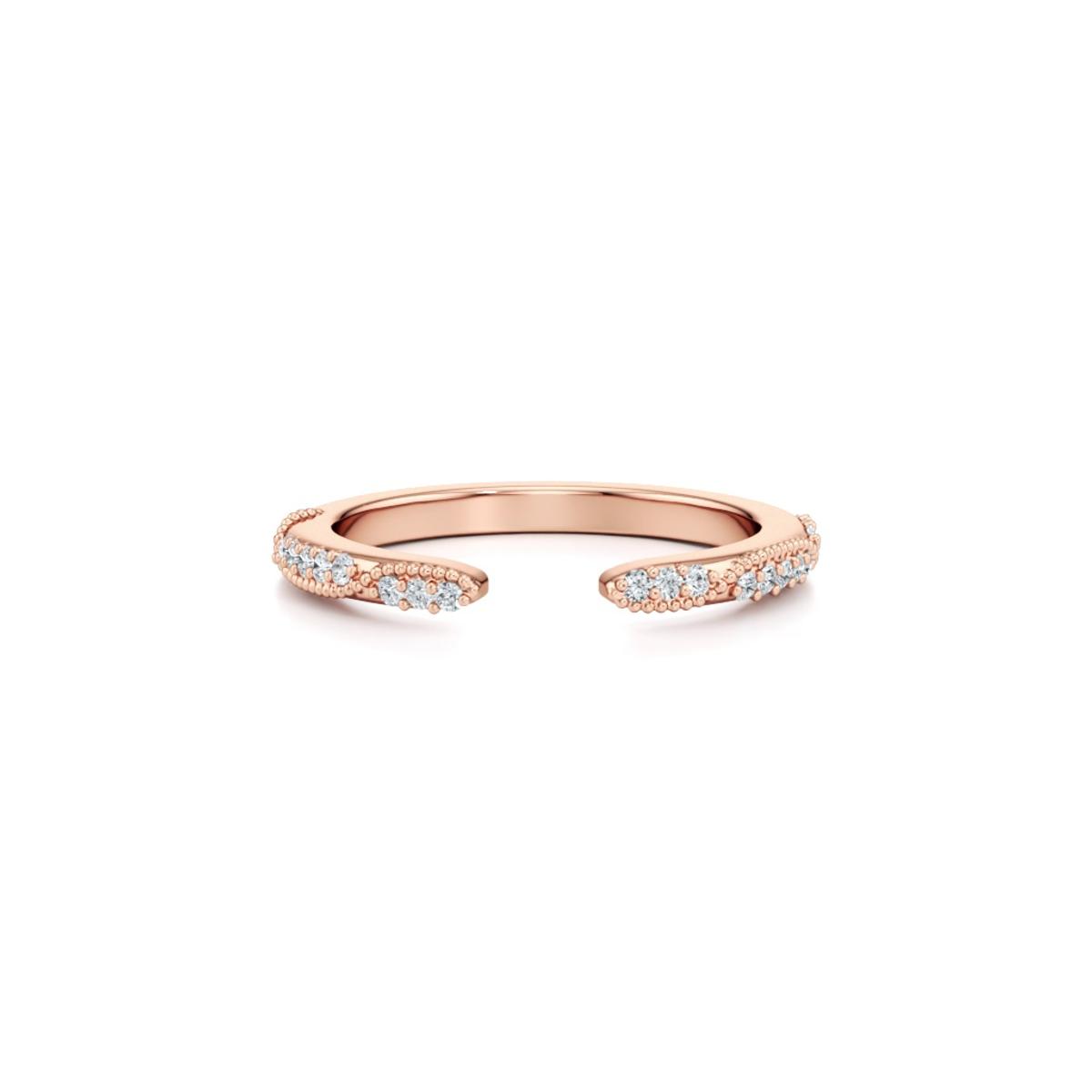 360 degree view of Perla Beaded Pavé Open Band