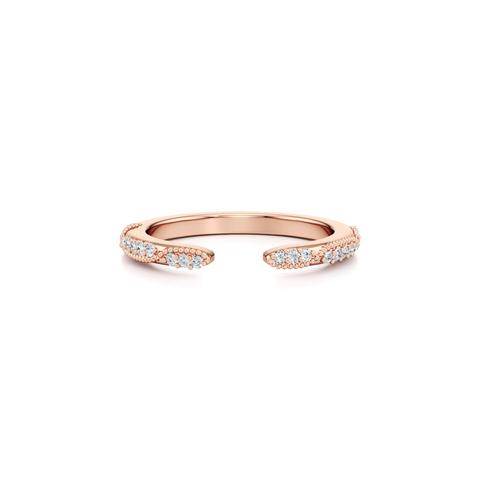 360 degree view of Perla Beaded Pavé Open Band