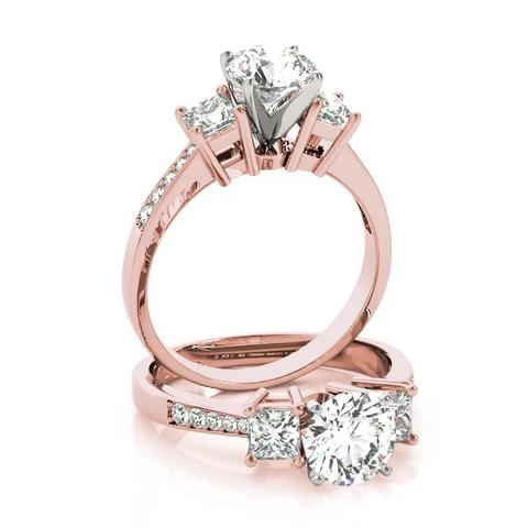 360 degree view of Meg Three Stone Engagement Ring