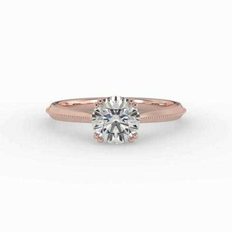 360 degree view of Ava 4 Prong Knife Edge Engagement Ring