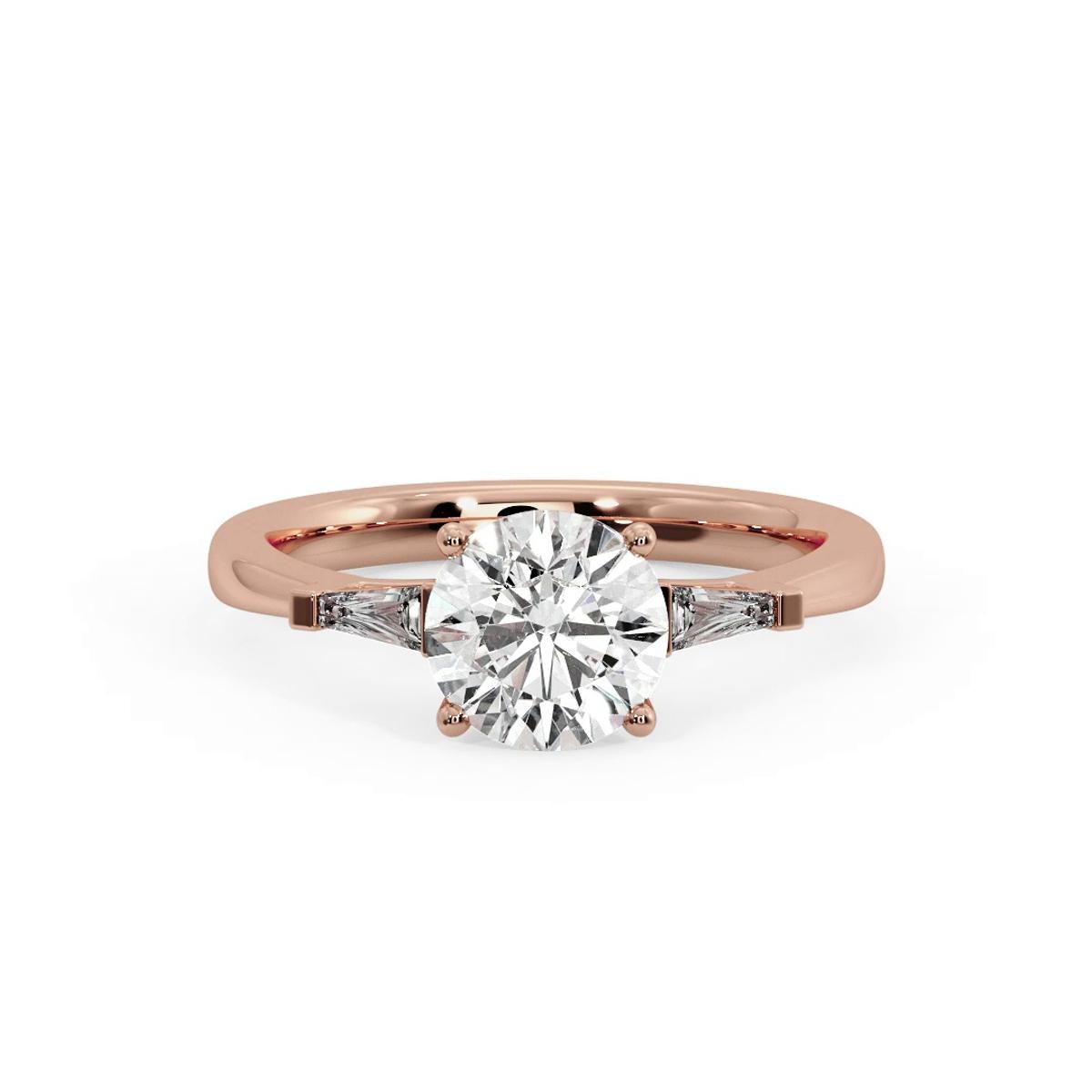 360 degree view of Fernanda Three-Stone Tapered Baguette Engagement Ring