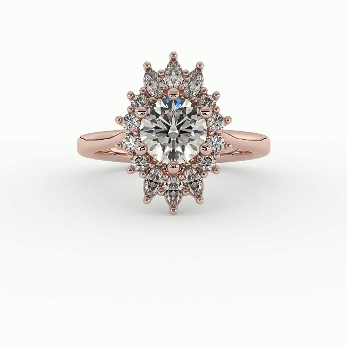 360 degree view of Talia Celestial Halo Engagement Ring