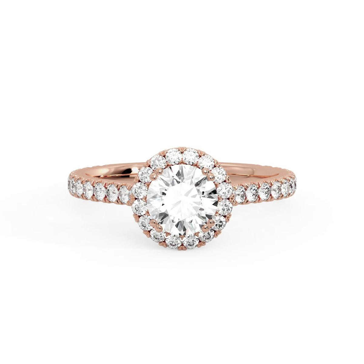 360 degree view of Alison Halo Engagement Ring