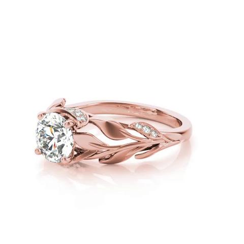360 degree view of Samara Nature Inspired Engagement Ring With Diamond Accents