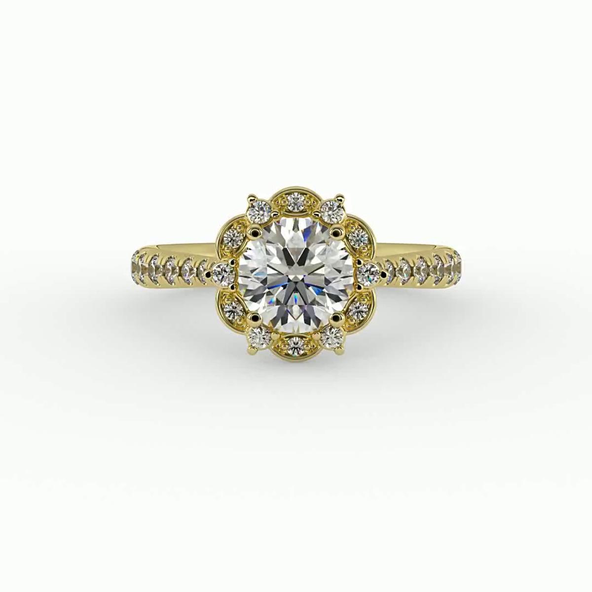 360 degree view of Oaklynn Halo Engagement Ring
