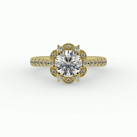 360 degree view of Oaklynn Halo Engagement Ring
