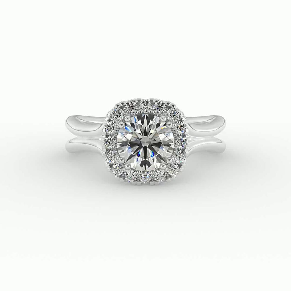 360 degree view of Alayah Halo Engagement Ring