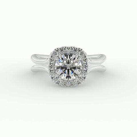 360 degree view of Alayah Halo Engagement Ring