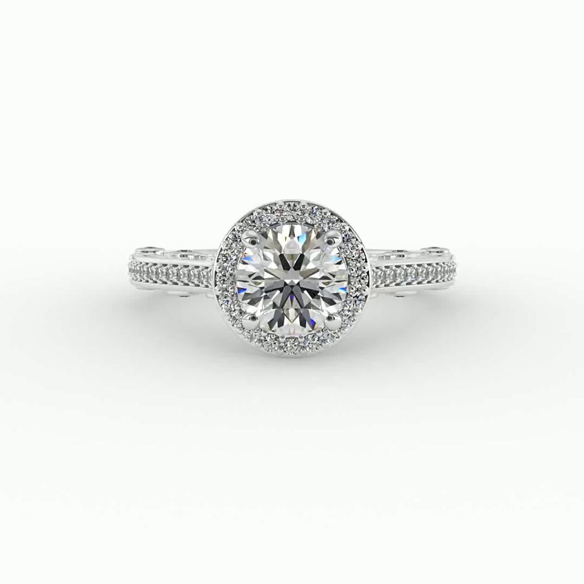 360 degree view of Harlow Halo Engagement Ring